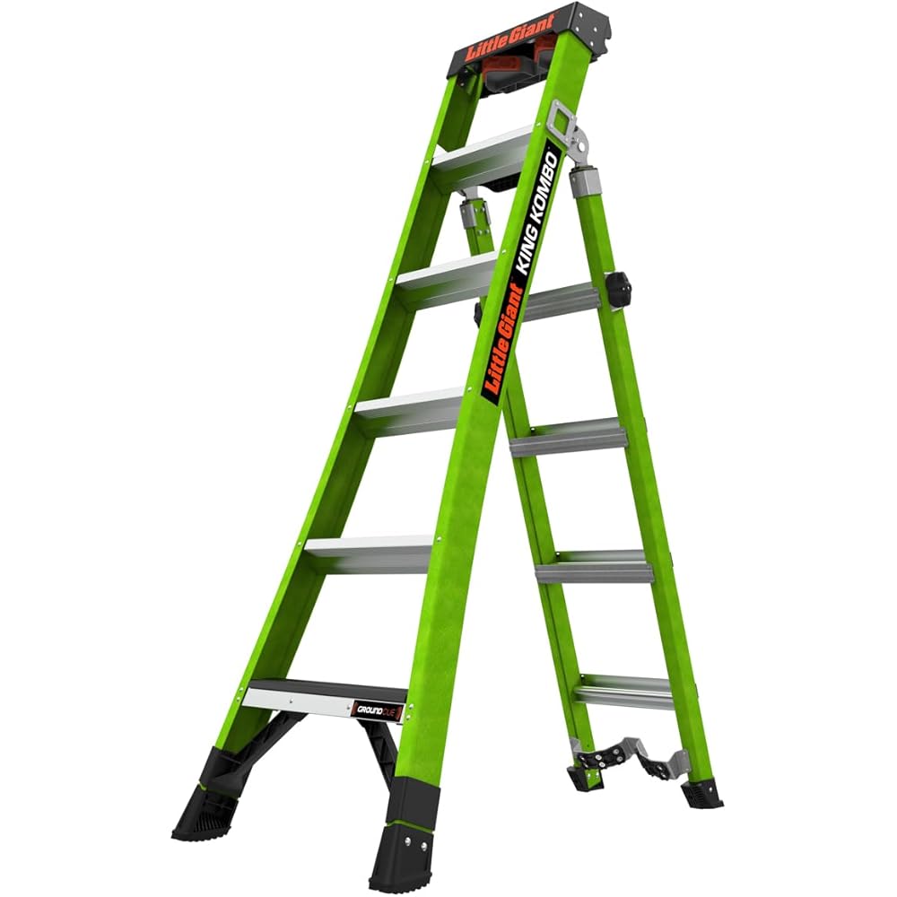 Little Giant King Kombo 2.0 XT Industrial 6-Foot Fiberglass Ladder