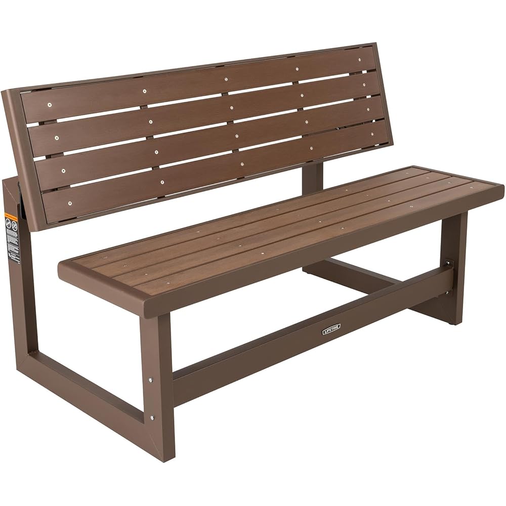 Lifetime 60139 55-Inch Outdoor Convertible Bench (Mocha Brown)