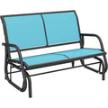 Outsunny 2-Person Outdoor Glider Bench with Steel Frame (Blue)