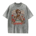 I Asked Myself If I'm Okay Skeleton T-Shirt, Snarky Sarcastic Funny Mental Health Shirt, Vintage Distressed Graphic Tee