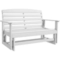 Outsunny 2-Person Slatted HDPE Outdoor Glider Bench (White)