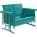 Crosley Furniture Bates Retro Metal Outdoor Loveseat Glider