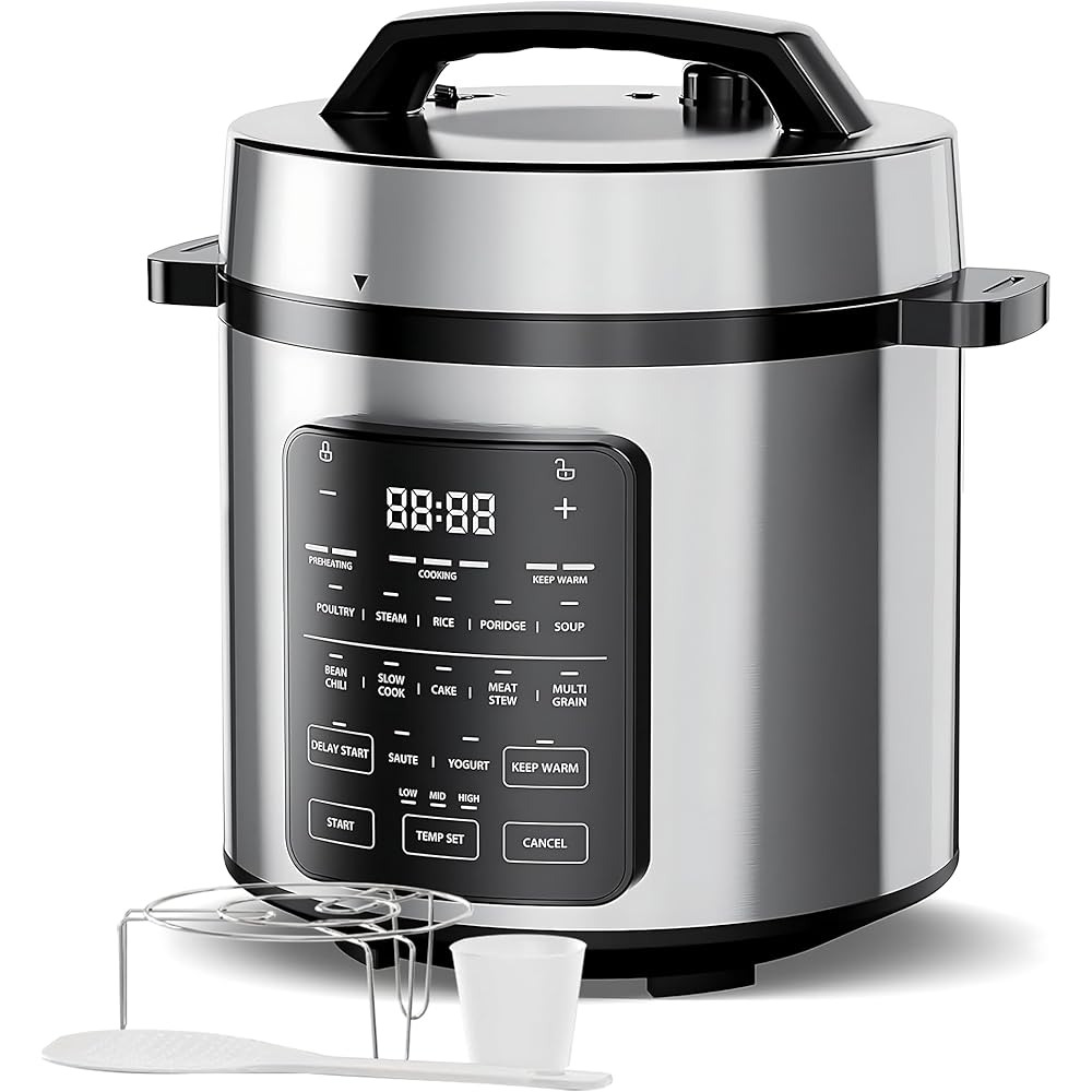 Simple Deluxe 6QT 12-in-1 Stainless Steel Electric Pressure Cooker