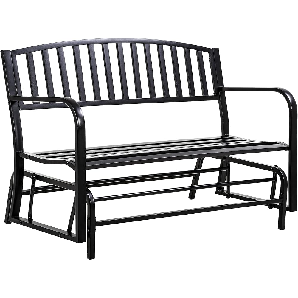 Metal Outdoor Waterproof Powder-Coated Patio Glider Bench