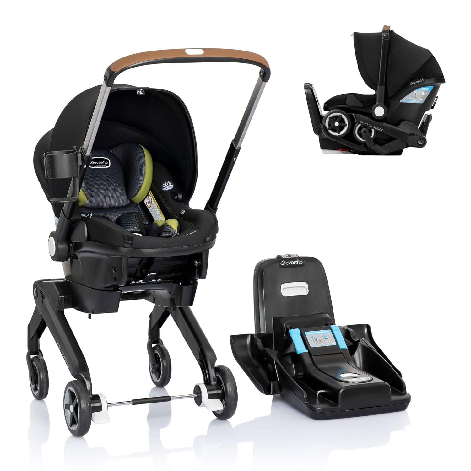 Evenflo Shyft DualRide Infant Car Seat and Stroller Combo with Storage Bag