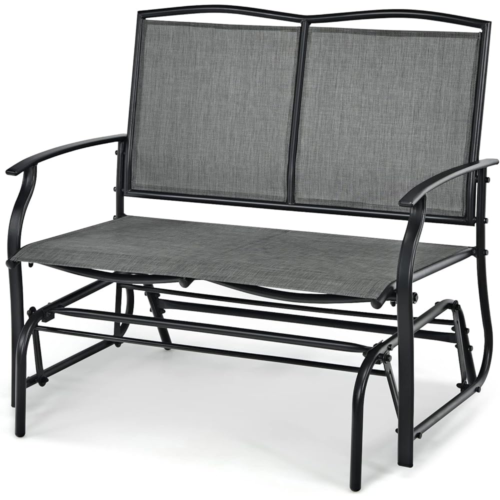 AUGESTER 2-Person Outdoor Swing Glider Chair (Grey)