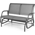 Tangkula 2-Person Heavy-Duty Steel Outdoor Glider Bench (Gray)