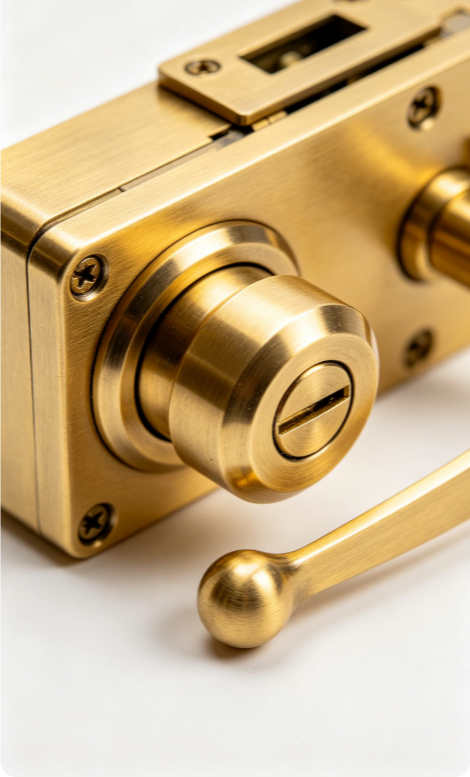 Brass Screen Door Rim Latch with Knob & Lever