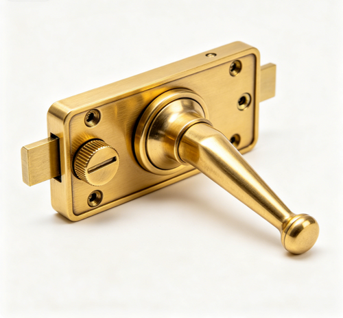 Brass Screen Door Rim Latch with Knob & Lever