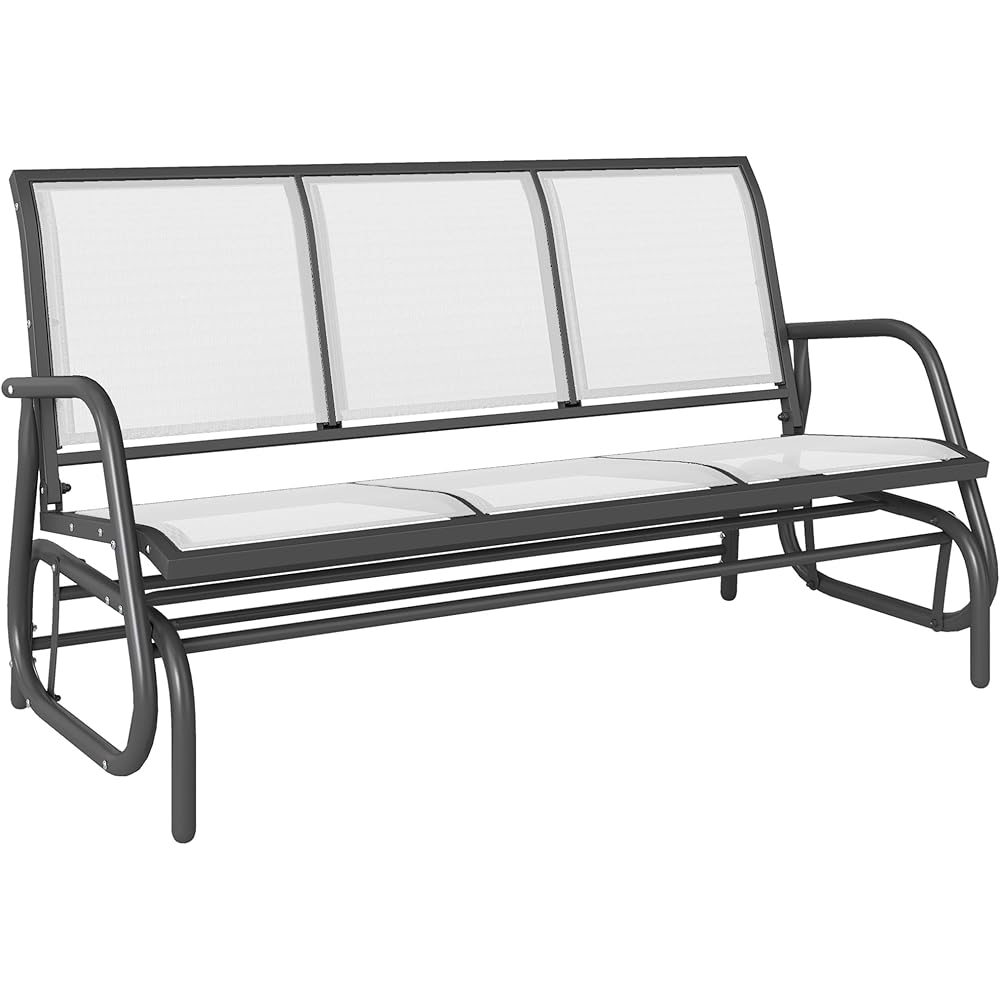 Outsunny 3-Person Patio Glider Bench with Metal Frame