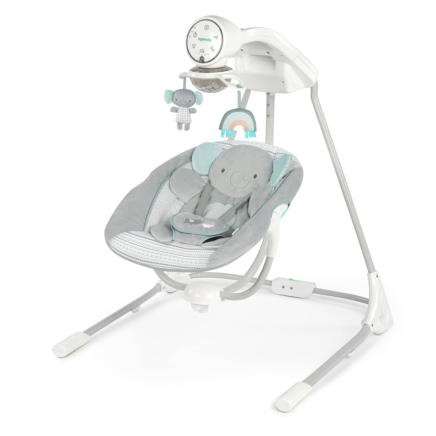 Ingenuity InLighten 5-Speed Swivel Baby Swing Seat (Van Elephant)