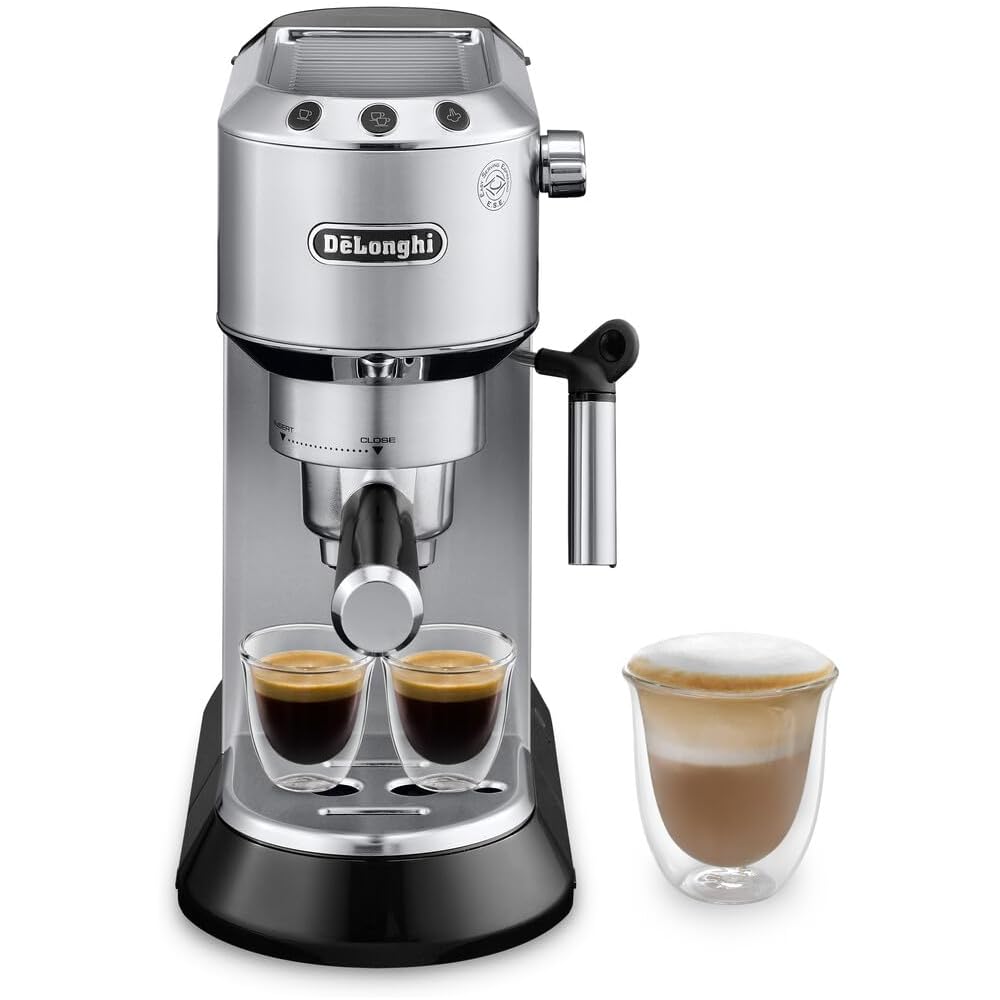 De'Longhi Dedica 15-Bar Espresso Machine with Manual Milk Frother
