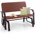 Tangkula Outdoor 2-Seat Steel Frame Porch Glider Loveseat